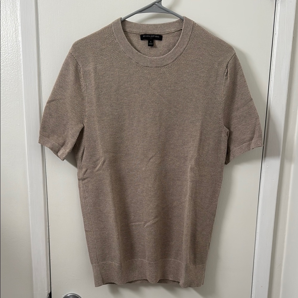 Banana Republic Tan Short Sleeve Sweater